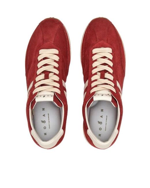 Hogan Red Runner Logo Sneakers