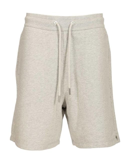 AMI Gray Ami Quota Logo Sweat Shorts for men