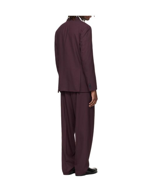 Boss Purple Long-Sleeved Suit Jacket And Trousers Two-Piece Set for men