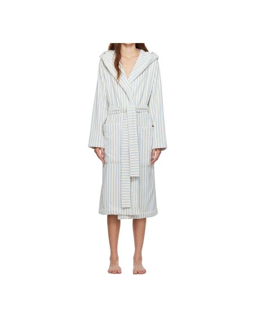 Tekla White Terry Hooded Bathrobe