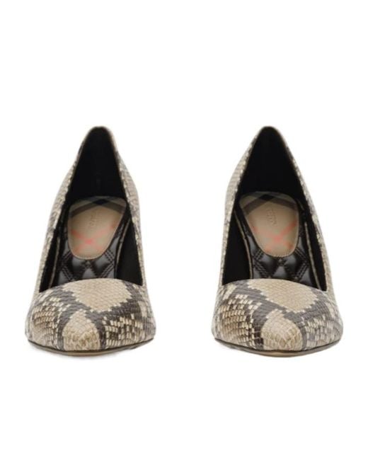 Burberry Metallic Python-Print Leather Dame High Pumps
