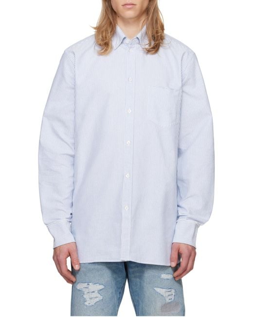 Golden Goose Deluxe Brand Purple Striped Buttoned Shirt for men