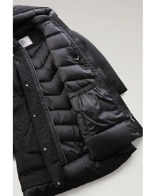 Woolrich Black Weoka Logo-Patch Down-Padded Parka