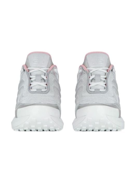 Givenchy White Metallic-Effect Leather Sneakers