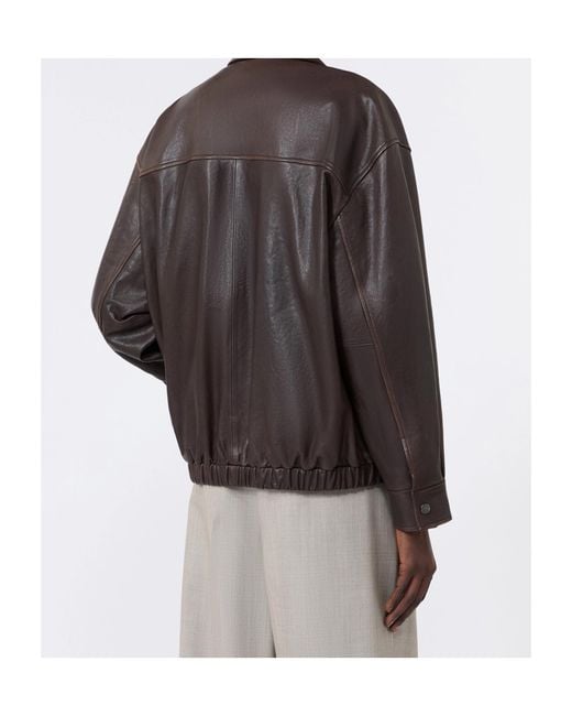 Weekend by Maxmara Brown Wkdcose Zipped Bomber Jacket