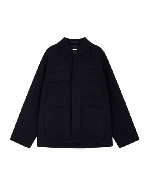 Jil Sander Blue Single-Breasted Coat for men