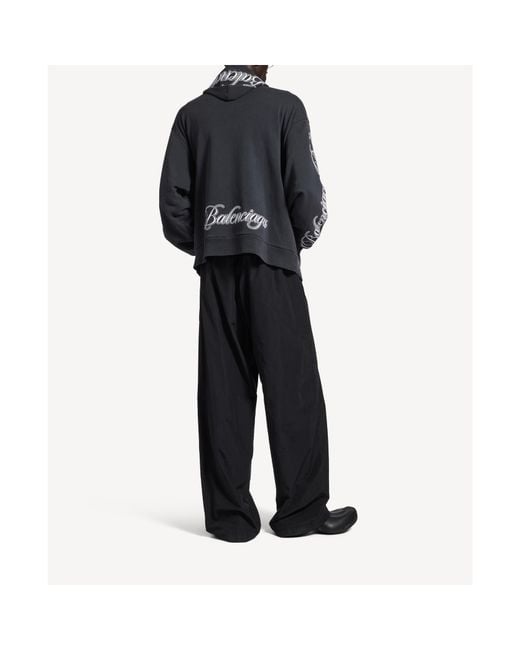 Balenciaga Blue Cursive Oversized Hoodie for men