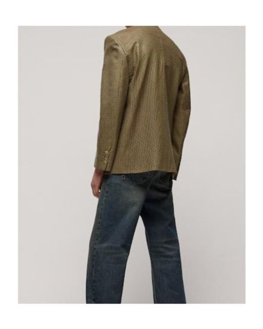 Gucci Green Gingham Wool Double-Breasted Jacket for men
