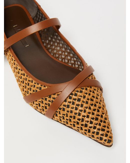Max Mara Brown Buckle Detailed Pointed Toe Flat Shoes