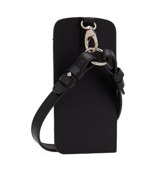 A.P.C. Black Leather Phone Bag for men