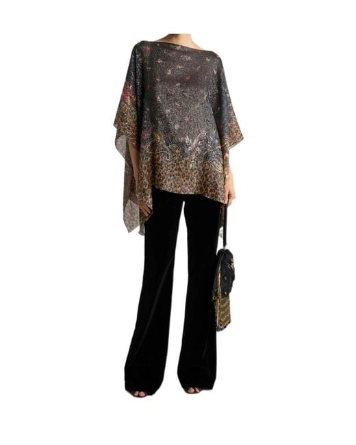 Etro Black Flat-Collar Blouse