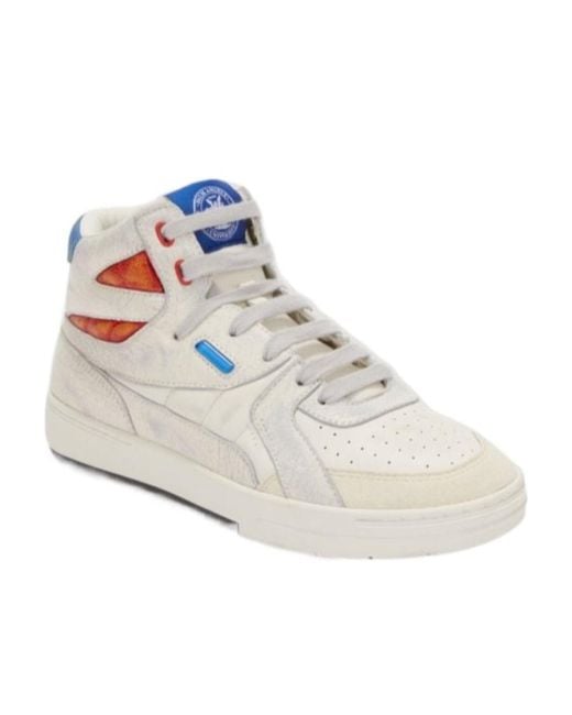 Palm Angels White Vintage University Lace-Up Sneakers for men