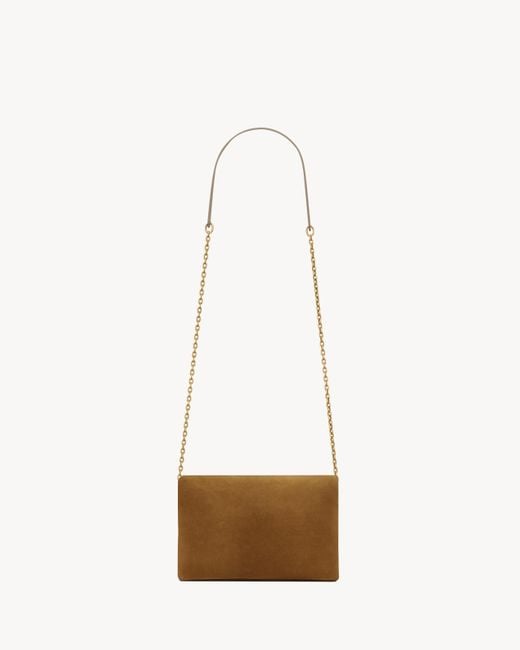 Saint Laurent White Cassandre Small Chain Pouch
