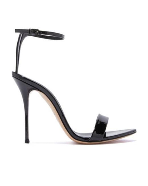 Casadei Black Patent Leather 115Mm Sandals