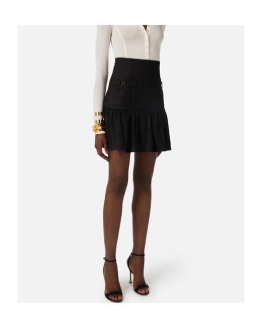 Elisabetta Franchi Black Jewel Detailed Skirt