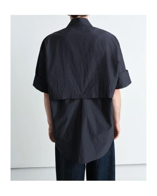 Lemaire Blue Button-Detailed Collared Shirt for men