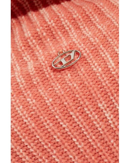 DIESEL Pink Amet Ribbed Turtleneck Knitted Sweater