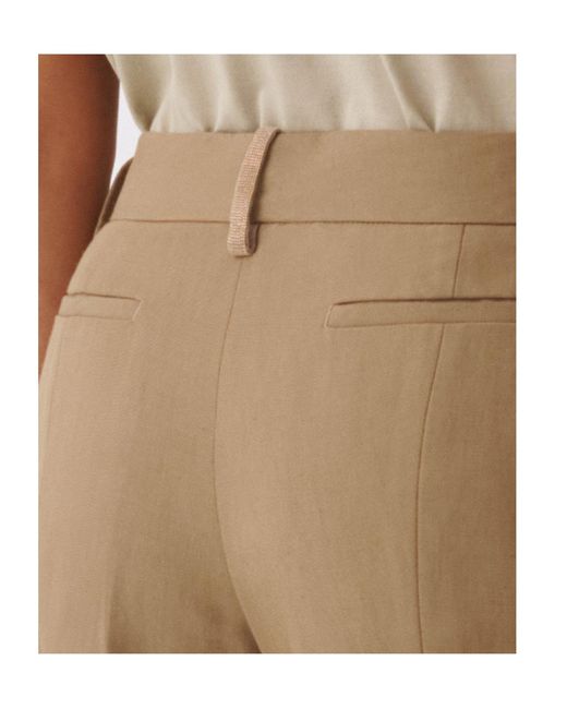Fabiana Filippi Natural Casual Pants With Belt Loops