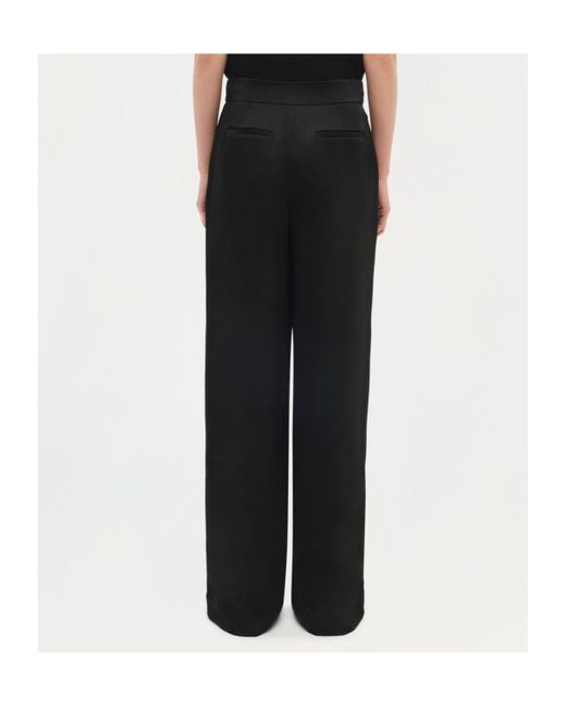 Jonathan Simkhai Black Kyra High-Waisted Crepe Trousers