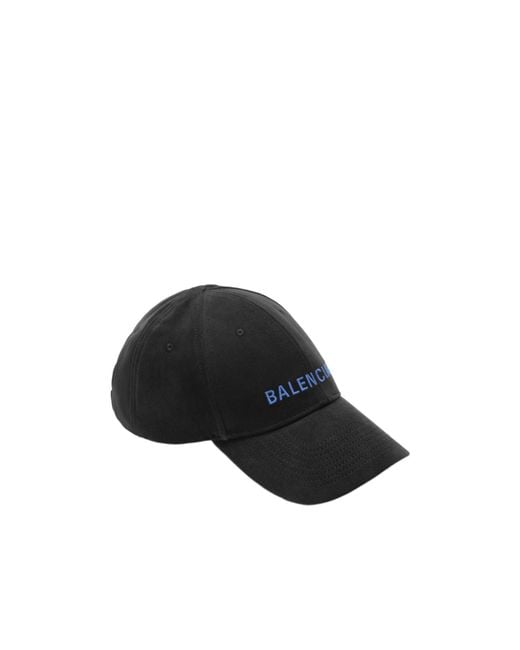 Balenciaga Black Baseball Cap With Embroidered Logo for men