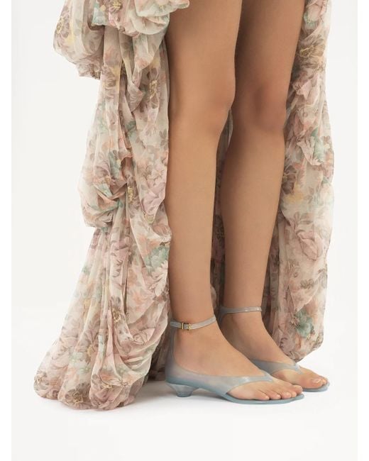 Chloé White Chloé Thong Sparkling Sandals