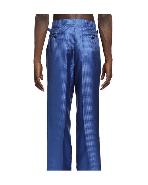Tom Ford Blue Pleated Casual Pants for men