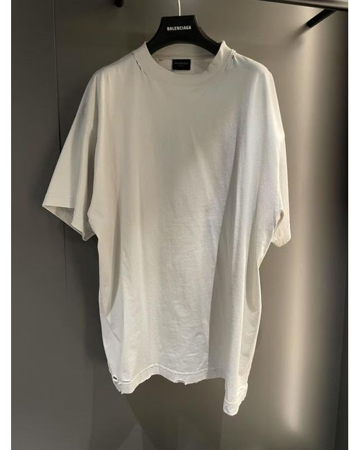 Balenciaga Brown Security Tape Logo Oversized T-Shirt for men