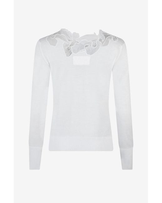 Ermanno Scervino White Fine Knit Wool Pullover