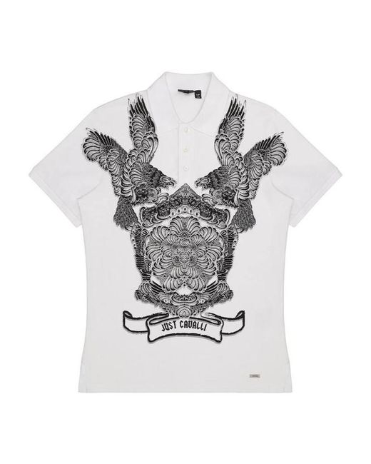 Just Cavalli Gray Pattern Polo Shirt for men