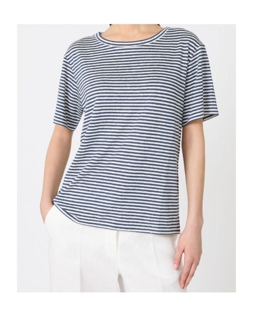 Weekend by Maxmara Blue Striped T-Shirt
