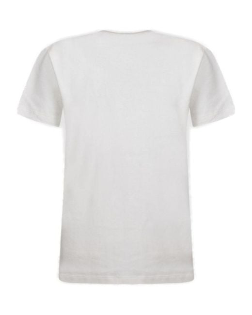 Elisabetta Franchi White Loose Fit Crewneck T-Shirt