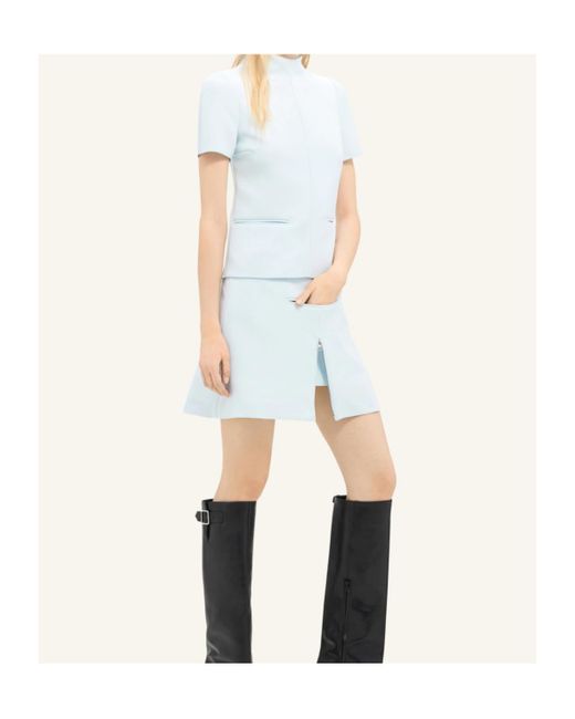 Courreges White Zip-Detail Twill Miniskirt