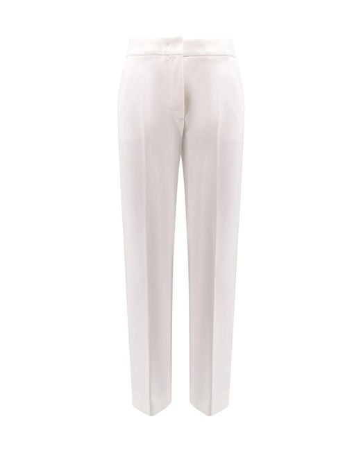Max Mara White Straight-Leg Casual Pants