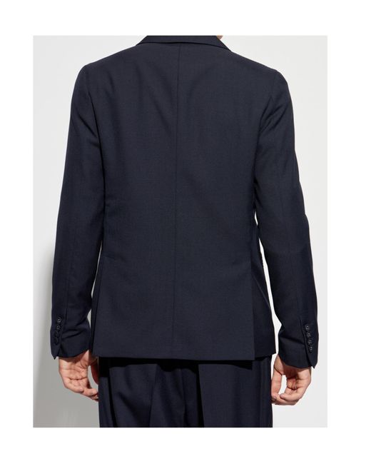 Officine Generale Blue Double-Breasted Blazer for men
