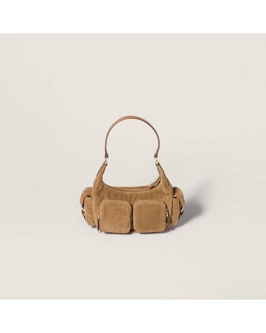 Miu Miu Brown Corduroy Pocket Bag