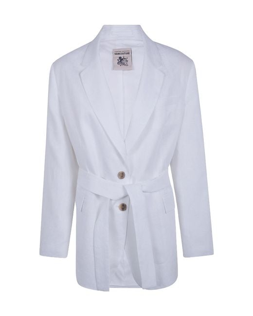 Semicouture Blue Belted Blazer