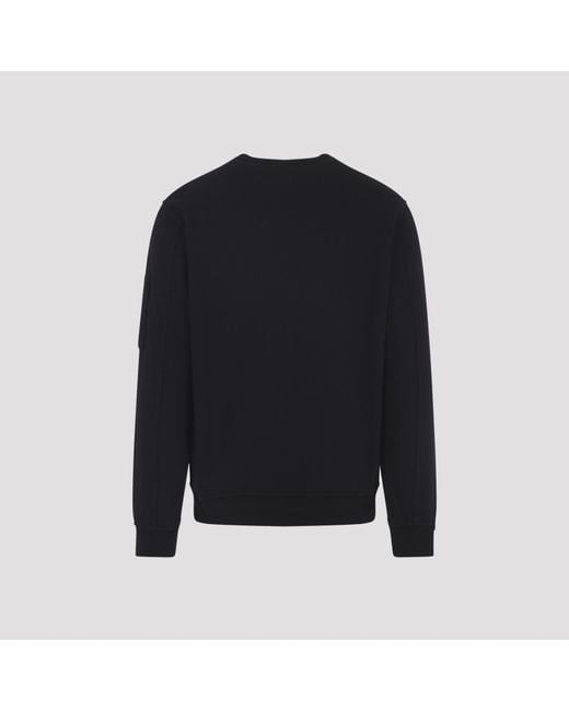 C P Company Blue Lens Detailed Light Fleece Crewneck Sweatshirt for men