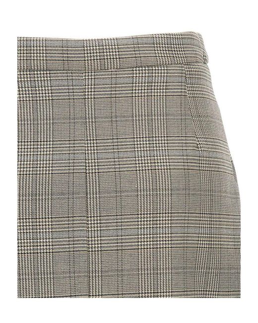 Kaos Gray Prince Of Wales Wrap Mini Skirt