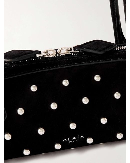 Alaïa Black Alaïa Le Teckel Small Stud Embellished Shoulder Bag