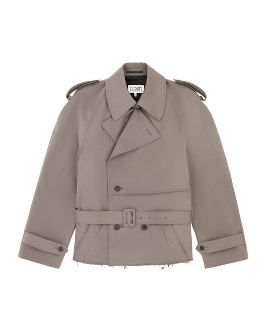 MM6 by Maison Margiela Brown Double-Breasted Belted Jacket