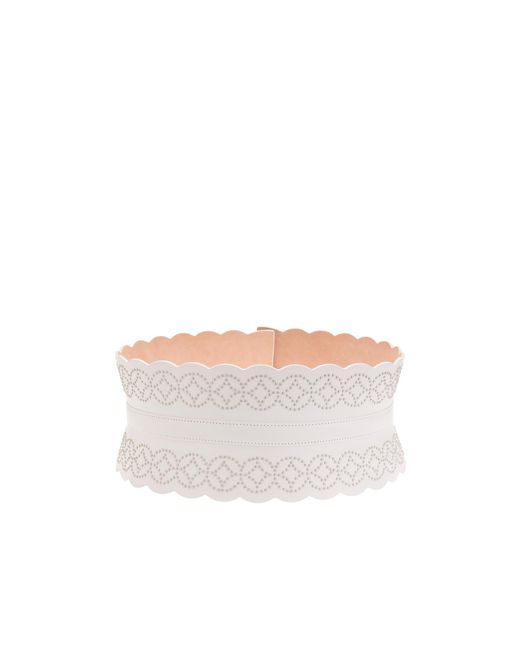 Alaïa White Alaïa Embellished Buckled Belt