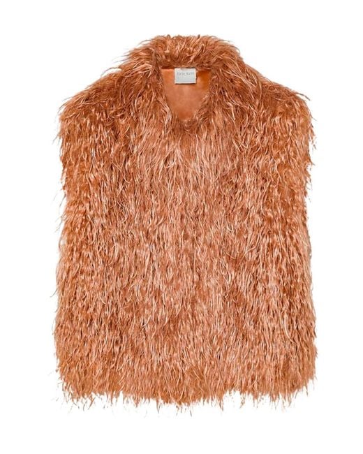 Forte_forte Brown Mongolian Shaggy-Texture Sleeveless Jacket