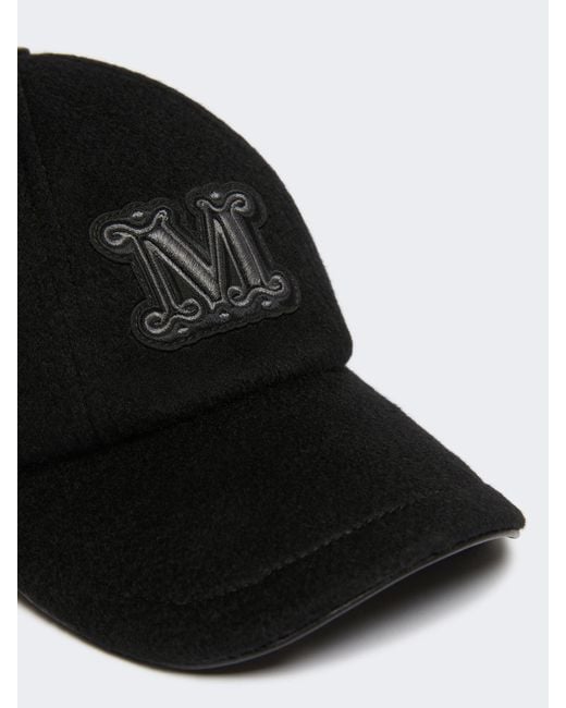 Max Mara Black Logo Embroidered Baseball Cap