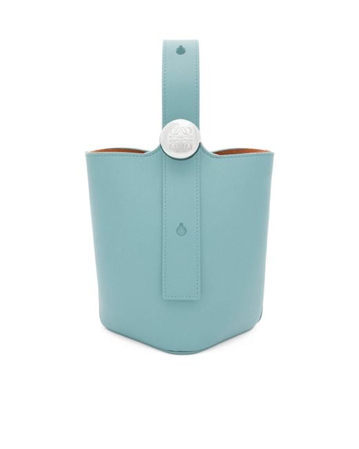 Loewe Blue Pebble Mini Bucket Bag