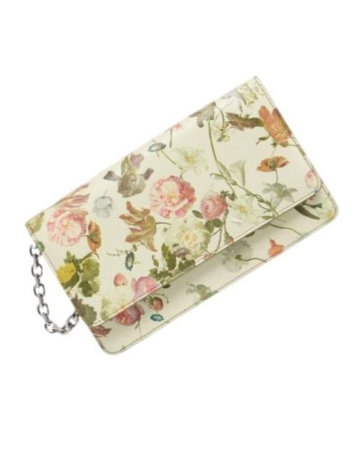 Maison Margiela White Floral-Print Leather Mini Bag