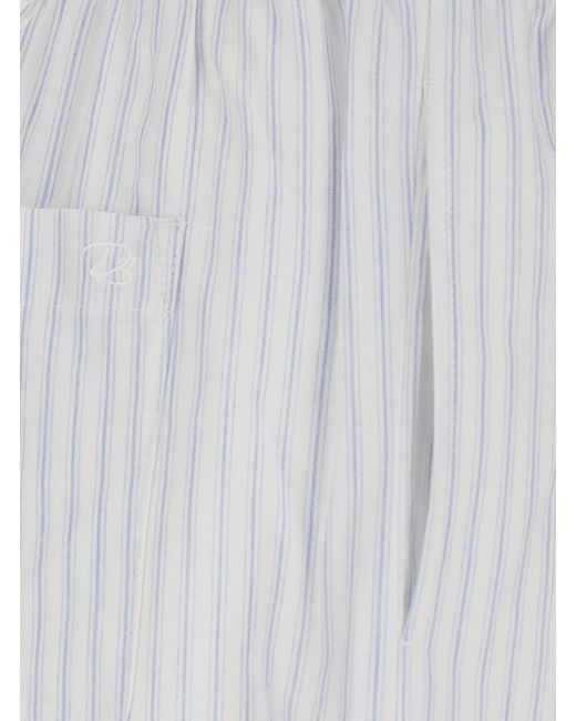 DUNST White Striped Drawstring Pyjama Pants