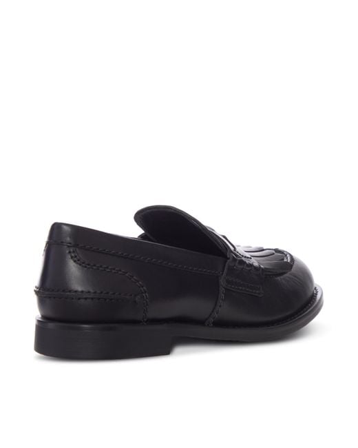 Miu Miu Black Round-Toe Loafers