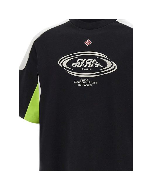 Casablanca Black Color Block Oversized T-Shirt for men