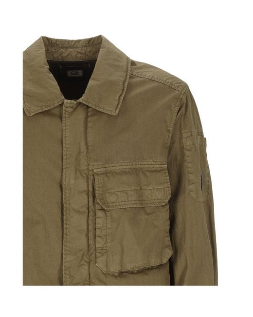 C P Company Green Flap-Pocket Overshirt for men