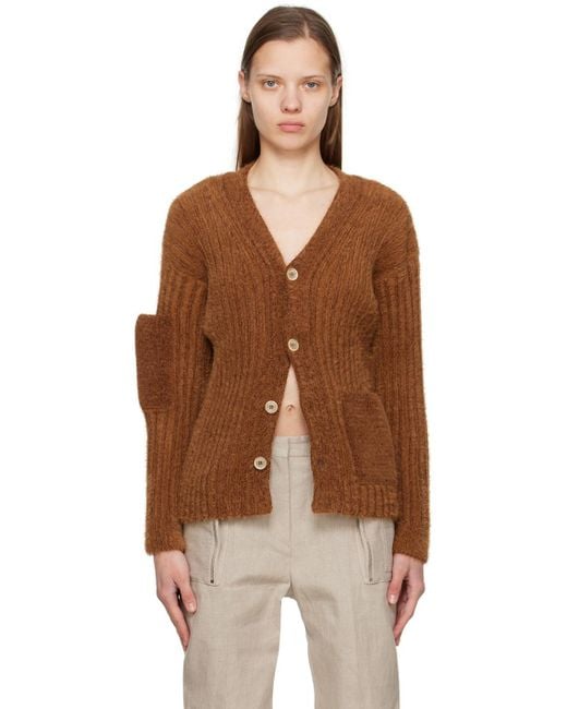Jacquemus Brown Le Neve Button-Up Cardigan for men